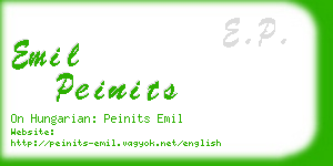 emil peinits business card